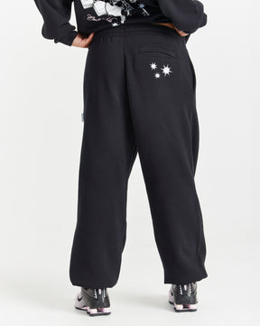 Lyra Oversized Joggers - Black/Rhinestone/Pink
